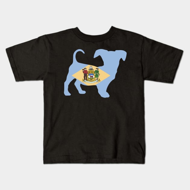 Chiweenie Dog Lover Delaware Flag Kids T-Shirt by ryanjaycruz
